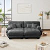 Cloud Couch Sleeper Sofa with 2 Ottomans,Chenille 2 Seater sofa with 2 Lumbar pillows and 2 throw pillows for Living Room-Tanpinhause - 2 of 4