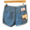 Women's Patchwork Detailed Denim Shorts - Easel - 4 of 4