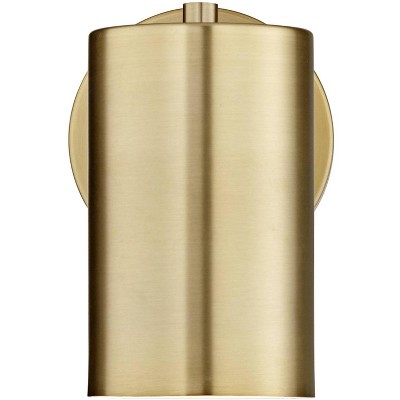 Elegant Carla Brushed Brass Adjustable Plug-In Wall Lamp