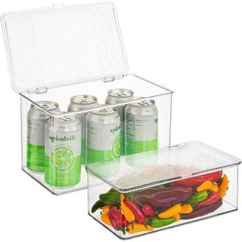 Sorbus Soda Can Organizer for Refrigerator Can Holder with Lid, Holds 12  Cans, BPA-Free, Clear Design 