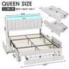Upholstered Platform Bed Frame with Storage Headboard & Charging Station - 2 of 4