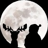 Junior's Design By Humans Christmas moon By lithegraphic T-Shirt - 2 of 3