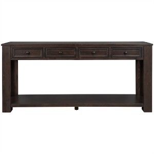XINGHANZHENXUAN Rustic Chic Console Table with 4 Drawers & Bottom Shelf, Solid Wood Sofa Table for Entryway, Hallway, Living Room - 1 of 4