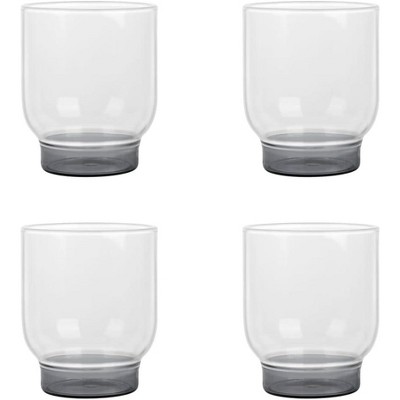 Elle Decor Glass Water Cups, Set Of 4, Vintage Ribbed Stackable Drinking  Glasses, 9.4 Oz Iced Coffee Cup, For Whiskey, Cocktails, Smoothies, Or Gift