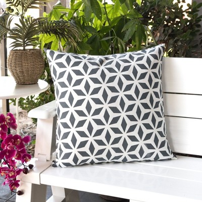 Kumasinova 20" Square Crystal Burst Outdoor Indoor Bed Pillows,Weather Resistant All-Season Standard Pillow,Decorative Pillows for Bed and Patio,Black
