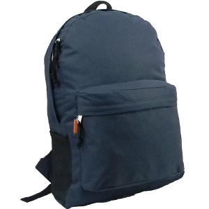 K-Cliffs Classic Backpack Simple Student School Bookbag 18" Basic Travel Daypack w/Padded Back and Side Pocket Navy 30pc - 1 of 4