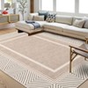 Machine Washable Area Rugs Ultra Thin Modern Frame Pattern Throw Rugs Non Slip Foldable Floor Cover Stain Resistant Indoor Carpet - 2 of 4