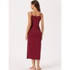 cheibear Women's Sleeveless Spaghetti Strap Midi Cami Tank Sleepdress - 3 of 4
