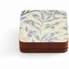 Pimpernel Morris & Co Willow Bough Blue Coasters, Set of 6 - Heat-Safe Drinkware Mats with Floral Design & Cork Backing - 3 of 4