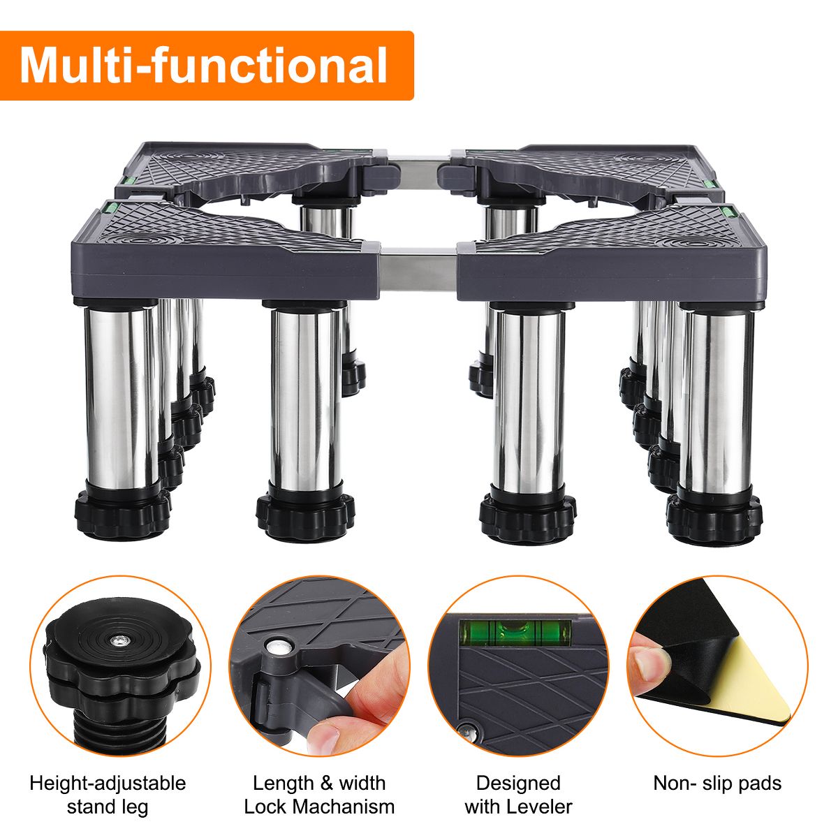 Unique Bargains Mini Fridge Stand, 12 Strong Feet - thumbnail 3