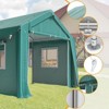 Heavy Duty Carport Canopy 12'x20' Outdoor Storage Shed with 4 Roll-Up Doors & Windows - All-Weather Tarp Portable Garage for Car, Green - 4 of 4