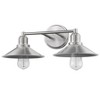 Casa 2-Light Steel Vanity Fixture - Dimmable, Damp Rated, Vintage Style, 18" Wide - 3 of 3