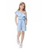 Little Girls One Piece Ruffle Cold One Shoulder Sleeveless Elastic Waist with Bow Strap Jumpsuit Rompers - 2 of 4