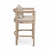 Set of 2 Outdoor Wooden Bar Stools with Armrests and Backrests, Light Natural Frame and Cushions, Patio Chairs for Balcony or Garden-The Pop Home - 4 of 4