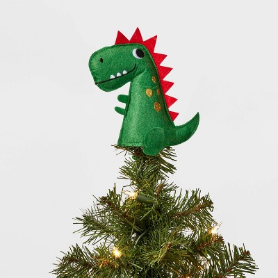 Unlit Mini Treetop Green Dinosaur with Red Spikes - Wondershop™