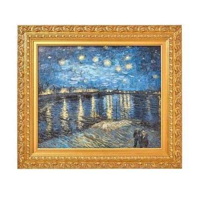 Vincent Van Gogh Starry Night Over The Rhone Ornate Framed Canvas Print