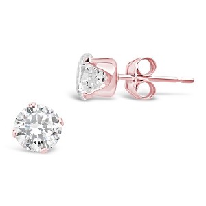 SHINE by Sterling Forever Sterling Silver 5mm CZ Stud Earrings - 1 of 3