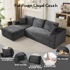 108" Cloud Sectional Couch with L-Shape Chaise, Modern Corduroy Modular Sofa with Deep Seat, Boneless Cloud Couches for Living Room Bedroom - 3 of 4