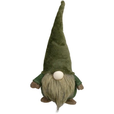 Northlight 17" Green and Brown Sitting Gnome Christmas Tabletop Decor