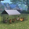 Metal Chicken Coop,  Chicken Runs for Yard with Waterproof Cover, Portable Chickens Coop, Walk in Hen House - 3 of 4