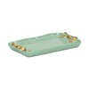 Cheung's Lynza Teal & Gold Ribbon Themed Cast Iron Catchall Tray - 3 of 4