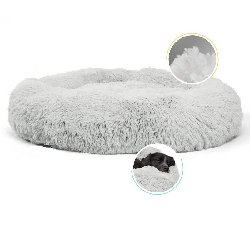 Best Friends by Sheri Donut Shag Frost Dog Bed - 45&#34;x45&#34; - Off-White, 3 of 6