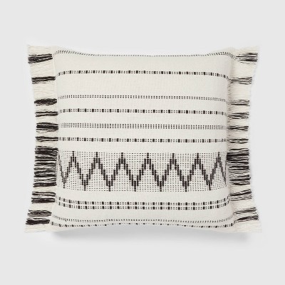 Oversized Oblong Woven Knotted Fringe Decorative Throw Pillow Natural -  Threshold™