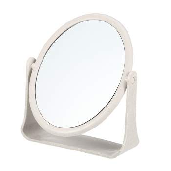 Unique Bargains Plastic Double-Sided Rotating Round Makeup Mirror 1 Pc