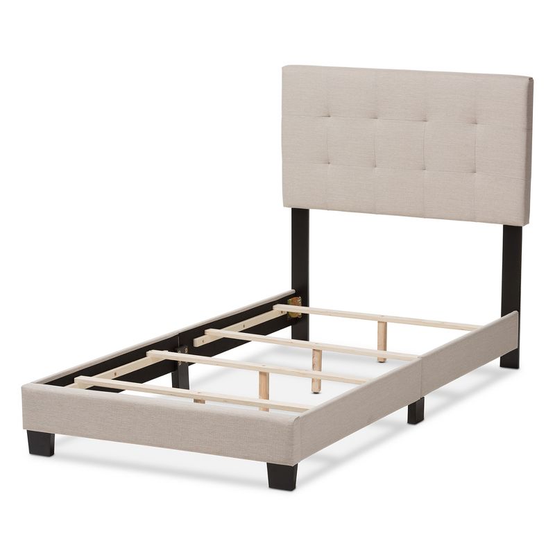 Twin Brookfield Modern and Contemporary Fabric Upholstered Bed Beige - Baxton Studio, 4 of 10