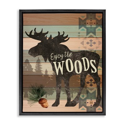 Stupell Industries Enjoy The Woods Patterned Moose, 17" x 21"