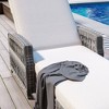FURNIinspire Patio Accent Chairs, Outdoor Patio Single Sofa with Cushions,  All Weather Rattan Chairs for Garden Backyard, White, 61.02"*25.6"*37.4" - 3 of 4
