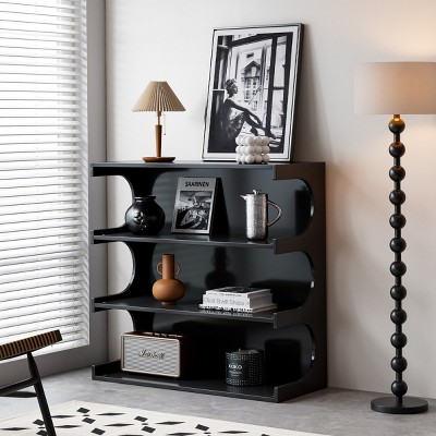 4-Tier Industrial Coffee Tables Organizer Shelves,Book Shelf & Coffee Table with Storage,Display Rack for Living Room Entryway-Baofuwish