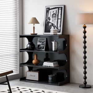 4-Tier Industrial Coffee Tables Organizer Shelves,Book Shelf & Coffee Table with Storage,Display Rack for Living Room Entryway-Baofuwish - 1 of 4