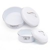 Outshine Co Farmhouse Round Tin Snack Containers with Lids - Set of 2, White - 3 of 4
