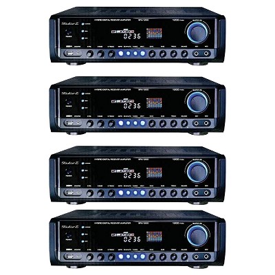 Studio Z 4 x SPA-1200BT 1200 Watt Digital Home Audio Sound System Hybrid AM/FM Radio Stereo Receiver and 2 Channel Amplifier (4 Pack)