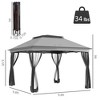 11x11 Canopy Gazebo, Portable Outdoor Patio Shelter with Zipper Mesh Privacy Netting, Carry Bag Included, for Family Use - 3 of 4