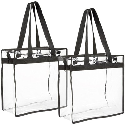 Juvale 2 Pack Stadium Approved Clear Tote Bags, 12x6x12 Large Plastic ...