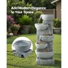 VEVOR Outdoor Water Fountain, 31.5 in Height Fountain and Waterfall, 5-Tier Floor Standing Bowl-Shaped Cascading Fountains with Light and Pump, Gray - 3 of 4