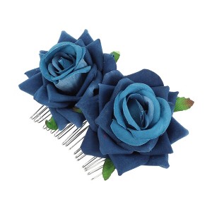 Unique Bargains Women's Portable Simulated Flowers Hair Clip Comb 1 Pc - 1 of 4
