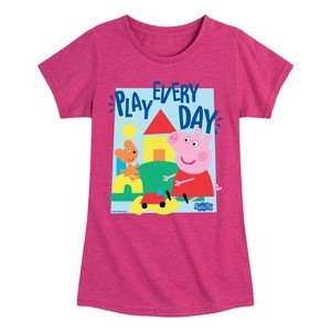 Girls' - Peppa Pig - Play Every Day Fitted Short Sleeve Graphic T-Shirt - 1 of 4