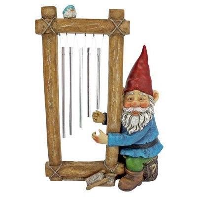 Design Toscano Ringing His Chimes Garden Gnome Statue - Multicolored