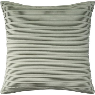 Waverly Pleated Velvet Green 18" x 18" Throw Pillow