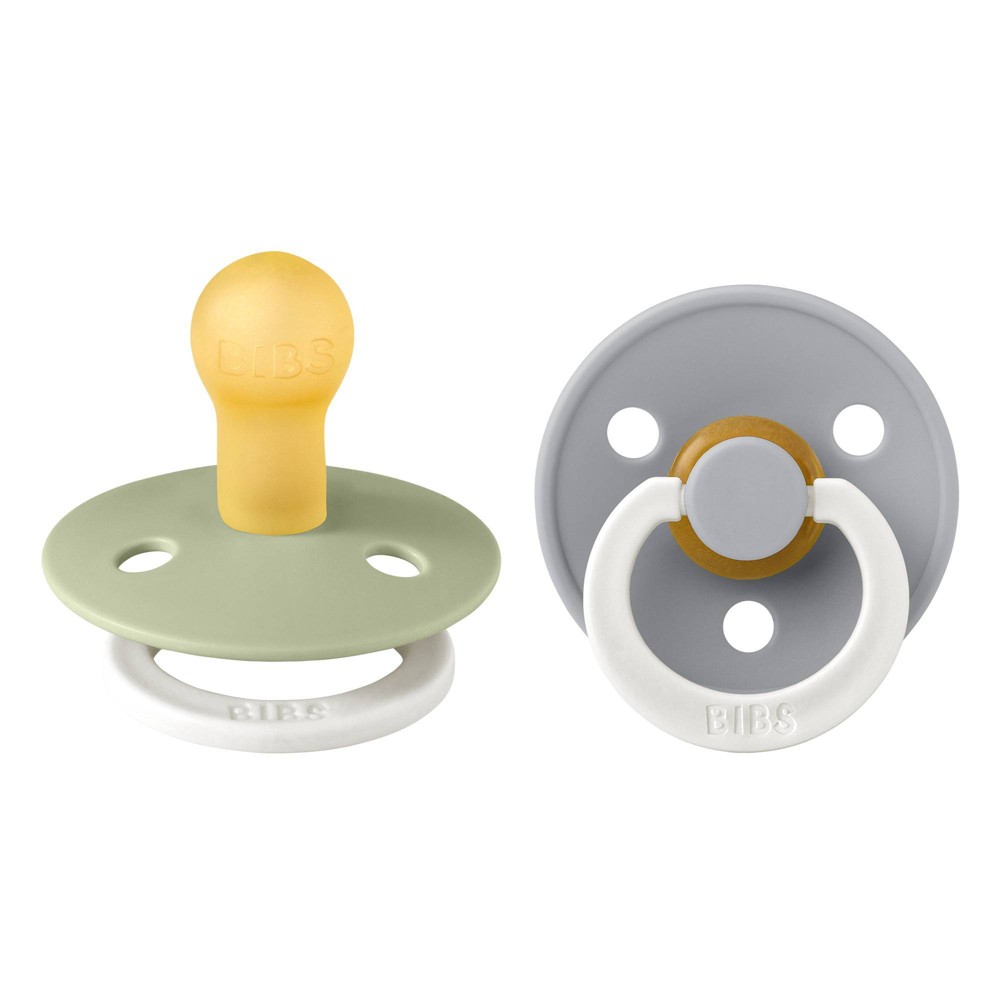 Bibs Color Latex Pacifier - 0-6 Months - Sage Glow/Cloud Glow - 2pk