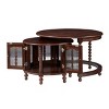 FONTOI Vintage Round Nesting Coffee Table with Storage 6 Bamboo-Shaped Doors, Sofa Table Coffee Tables for Living Room, Brown, 31.3"* 31.5"*20.4" - 2 of 4
