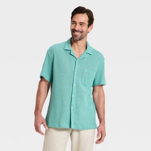 mens teal short sleeve dress shirts Huresd Mens Button Down Short Sleeve Shirt Cotton Linen Wrinkle Free Solid Color Dress Shirts Casual Shirts Pocket Turquoise XL