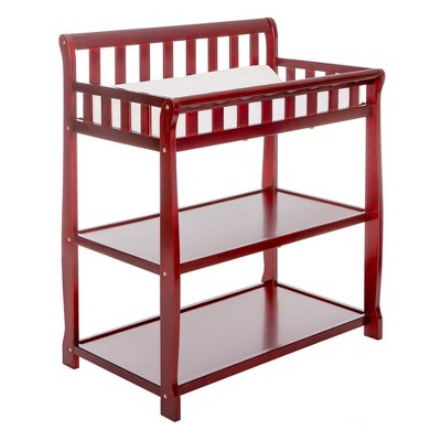 Cherry Wood 2-in-1 Changing Table with Safety Strap