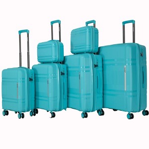 Kumasinova 6Pcs ABS Hardshell Luggage Set,Expandable Travel Suitcase with Lock,18/20/24/28" Carry-On&Checked Spinner Suitcase,Lightweight - 1 of 4