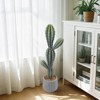 88cm Potted Artificial Cactus Plant, Large Faux Cactus for Home Office Shop Decor, Realistic Tall Desert Plant with Stones and Needles - 4 of 4