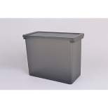 Plastic Hanging File Crate with Lid 13.66"x6.22"x11.3" Dark Gray - Brightroom™