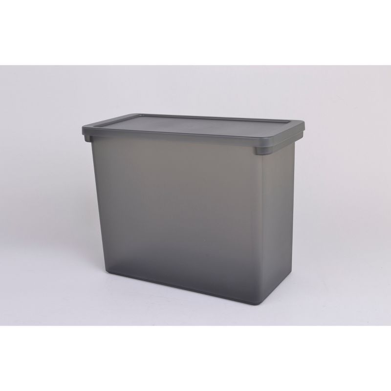 Plastic Hanging File Crate with Lid 13.66&#34;x6.22&#34;x11.3&#34; Dark Gray - Brightroom&#8482;, 1 of 4